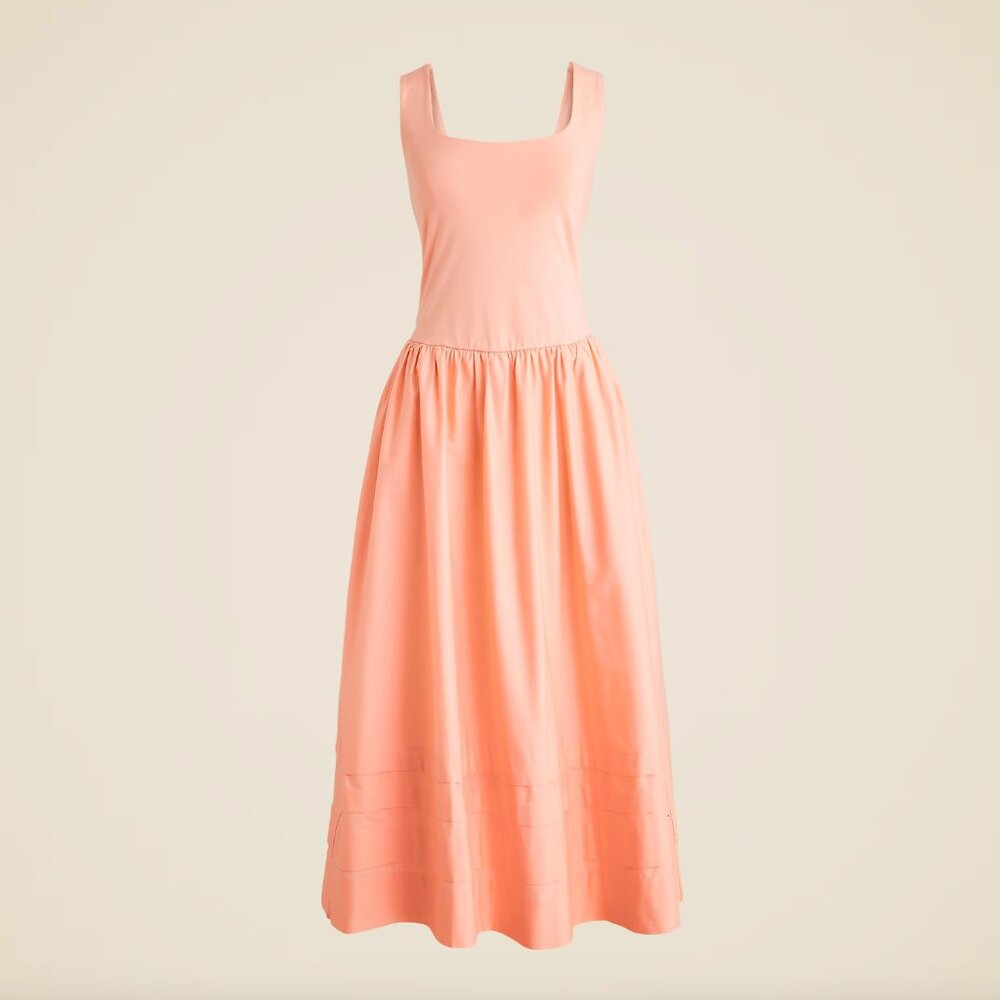 NWT JCREW Petite drop-waist mixy dress in Blushed Peach
